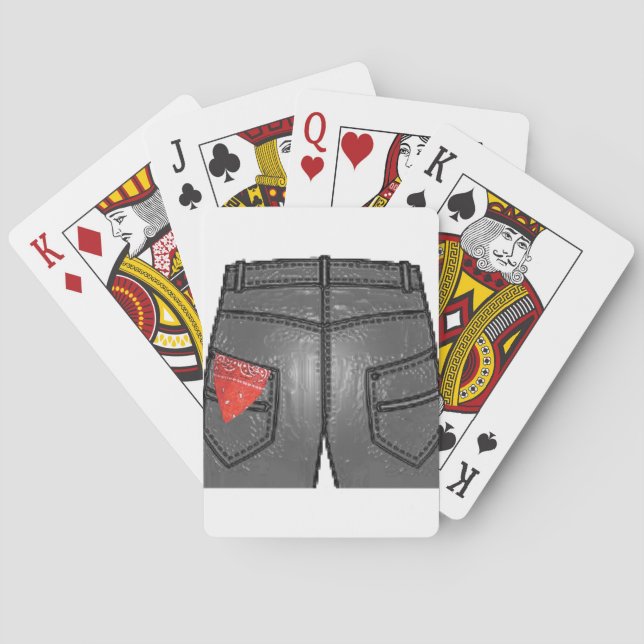 Röd vänster näsduk casinokort (Baksidan)