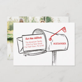 Röd vår Nya adress Flytta för postlåda