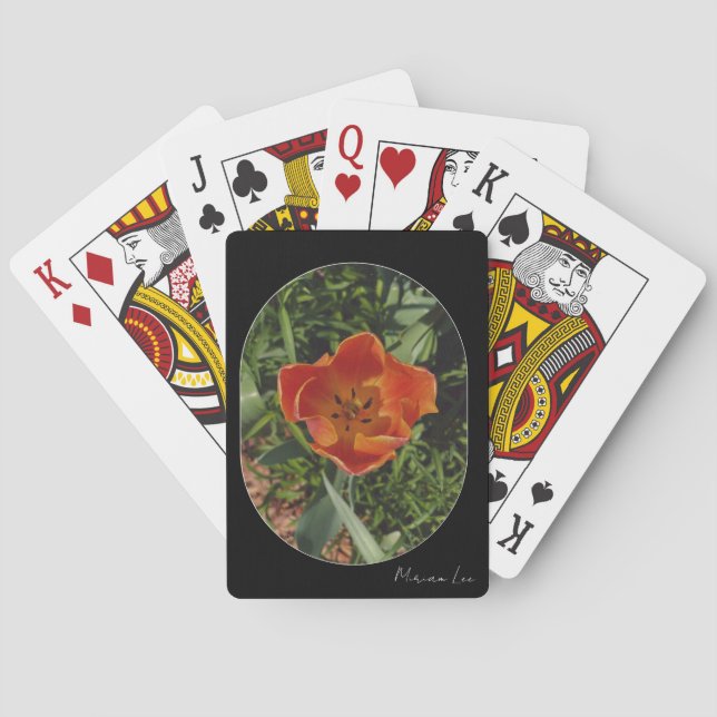 röd vårblomma casinokort (Baksidan)