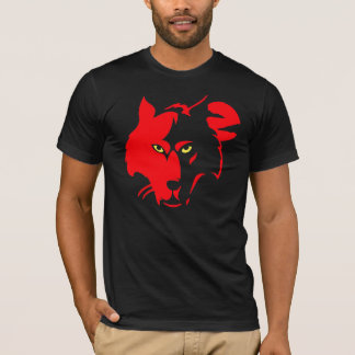 Röd varg på svart utslagsplats t shirt