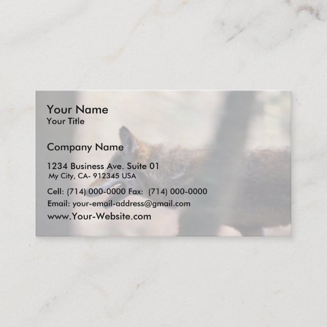 Röd varg visitkort (Framsida)