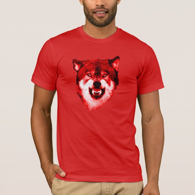 RÖD VARGSKJORTA T-SHIRT (Framsida)