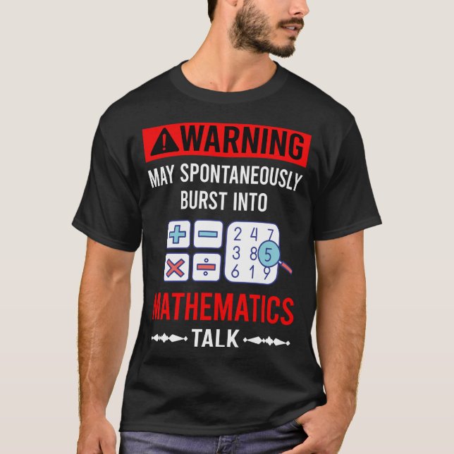 Röd varning Matematik Math Math T Shirt (Framsida)