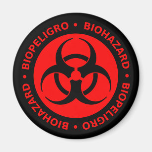 Röd varning om biofara magnet