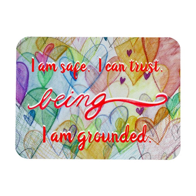Röd "Varning" Root Chakra Awareness Ord Magnet (Horisontell)