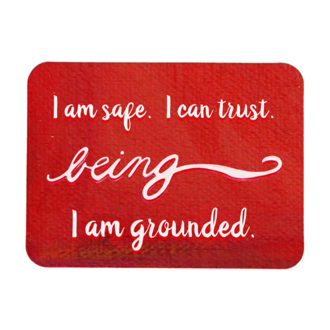 Röd "Varning" Root Chakra Awareness Ord Magnet (Horisontell)