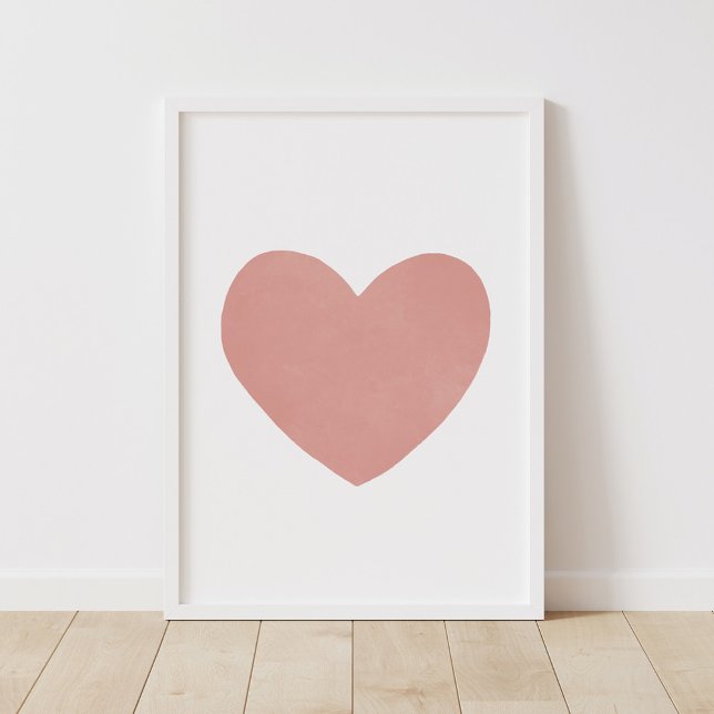 Röd vattenfärg Heart Nursery Decor Poster (Skapare uppladdad)