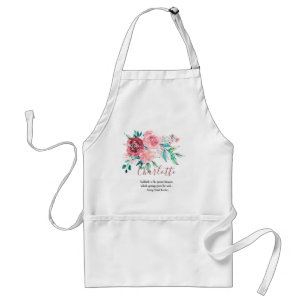 Röd vattenfärg och rosa rossprej förkläde