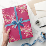 Röd vattenfärgsdel bröllop som omsluter papper presentpapper<br><div class="desc">Den handmålade botaniska vattenfärgen Phaiocalanthe Parkside Red orchid-blomman upprepar mönster-presentens pappra förpackning. Andra matchande artiklar är tillgängliga. © Original vattencolor-målning and design by Sarah Trett for www.mylittleeden.com on Zazzle.</div>
