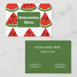 Röd vattenmelon skiva frukt visitkort