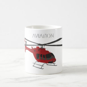 Röd vektorhelikopter kaffemugg