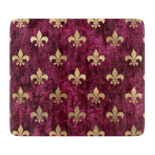 Röd Velvet Fleur De Lis Mardi Gras Orleans Mönster