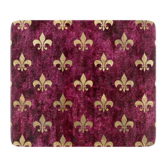 Röd Velvet Fleur De Lis Mardi Gras Orleans Mönster (Framsidan)