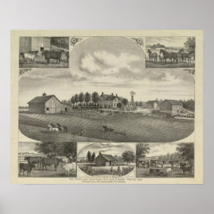 Röd Vermillion lagrarlantgård, Havensville, Kansas Poster