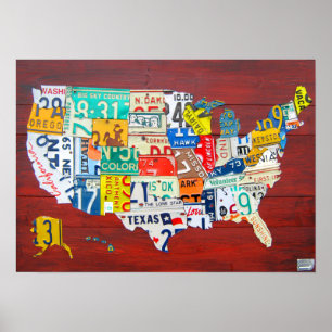 Röd version för United States Poster
