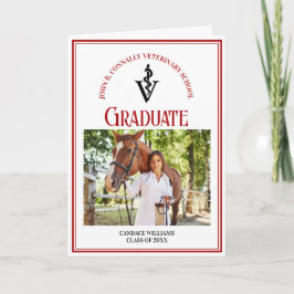Röd veterinärskolfoto vikt examensfirande meddelande