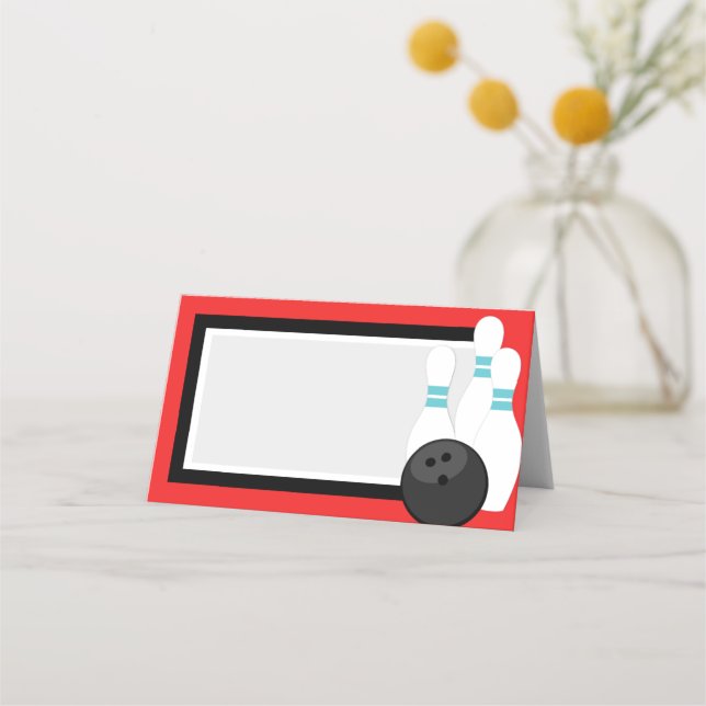 Röd vikningsbricketikett eller platskort placeringskort (Framsida)