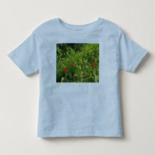 Röd vildblomsäng Bebis T-Shirt