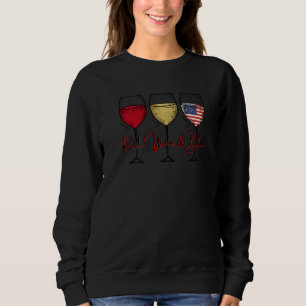 Röd Vin & Blå 4:e Juli Vin Rött Vitt Blått Wi T Shirt