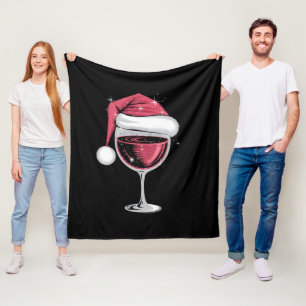 Röd vin glas jul rolig jul Xmas Fleecefilt