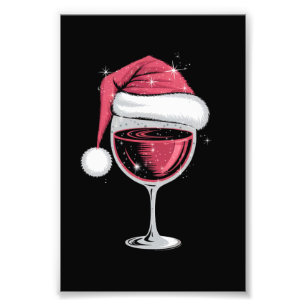 Röd vin glas jul rolig jul Xmas Fototryck