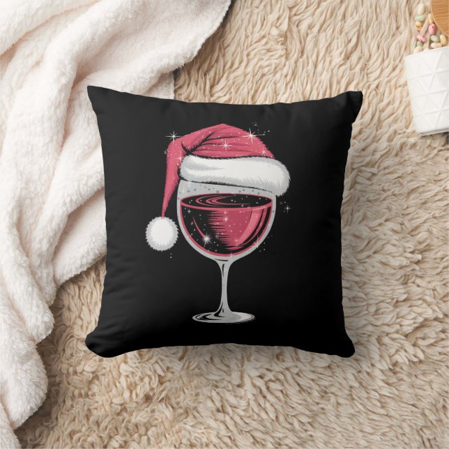 Röd vin Glas Jul Rolig Jul Xmas  Kudde (Filt)
