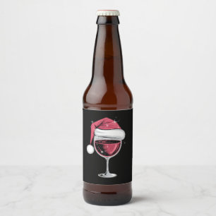 Röd vin Glas Jul Rolig Jul Xmas Ölflaska Etikett