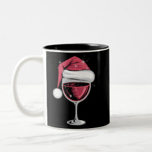 Röd Vin Glas Jul Rolig Jul Xmas  Två-Tonad Mugg