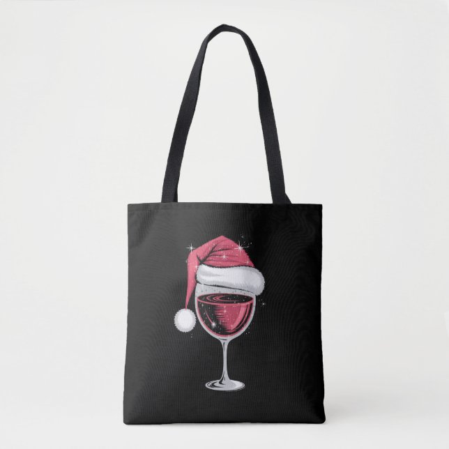 Röd vin Glas Jul Rolig Jul Xmas  Tygkasse (Framsida)