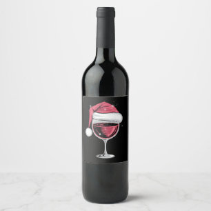 Röd vin glas jul rolig jul Xmas Vinflaska Etikett