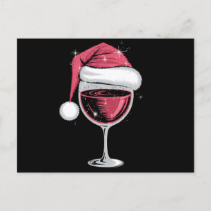Röd vin glas jul rolig jul Xmas Vykort