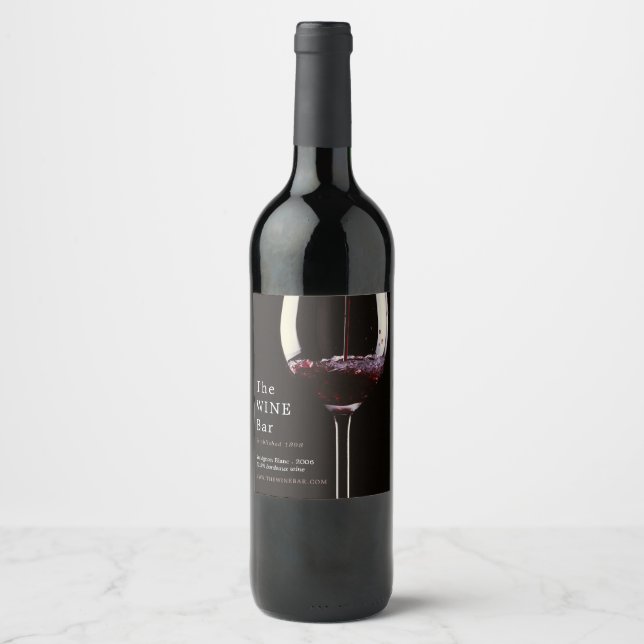 Röd vin Glas, Vinbar/Vinodling Vinflaska Etikett (Framsida)