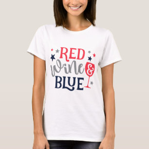 Röd Vin och blå T Shirt