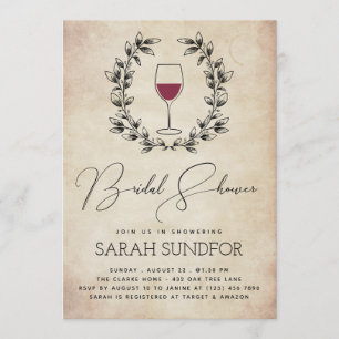 Röd Vin och Laurel Möhippa för andningsinandning V Inbjudningar