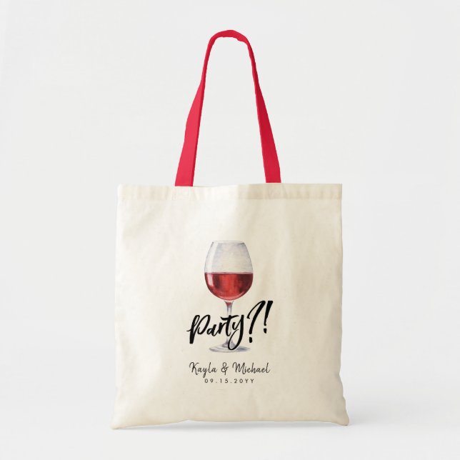 Röd Vin Stil ockupation Firande Tote Bag Tygkasse (Framsidan)