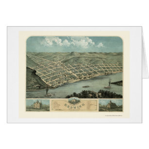 Röd vinge, panorama- karta för MN - 1868 Hälsningskort