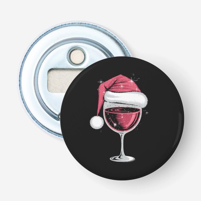 Röd Vinglas Jul Rolig Jul Xmas  Flasköppnare (Framsidan)