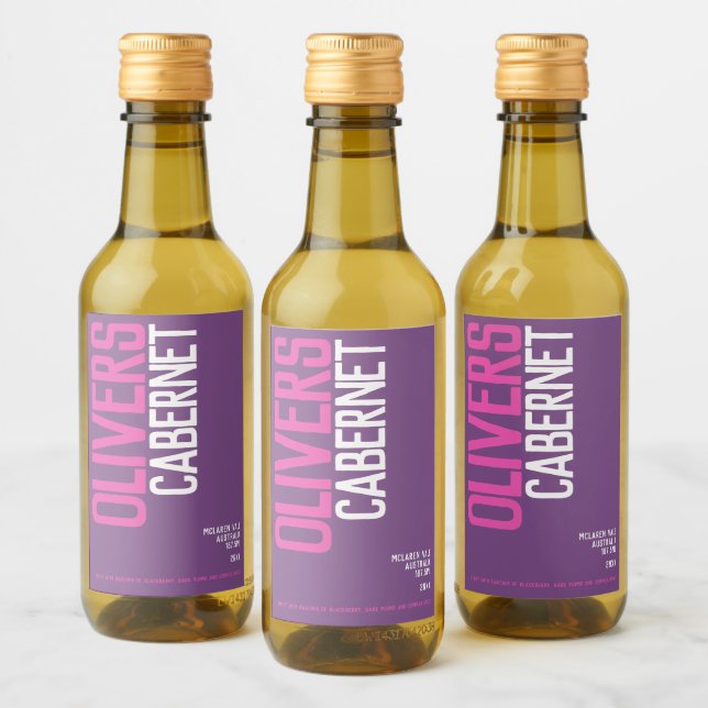 Röd vinpurpur röd vin tillverkare text mini vinetikett (Flaskor)