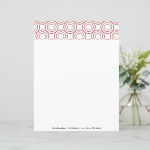 Röd Vintage Circle Mönster anpassar Papper