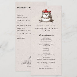Röd Vintage Lastbils Ceremoni Program