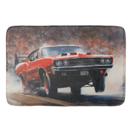 Röd Vintage - muskelbil Badrumsmatta