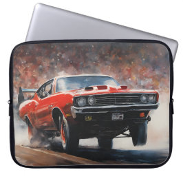 Röd Vintage - muskelbil Laptop Fodral