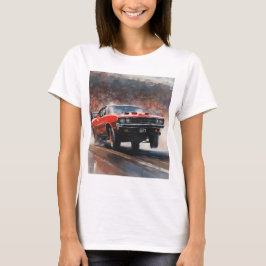 Röd Vintage - muskelbil T Shirt