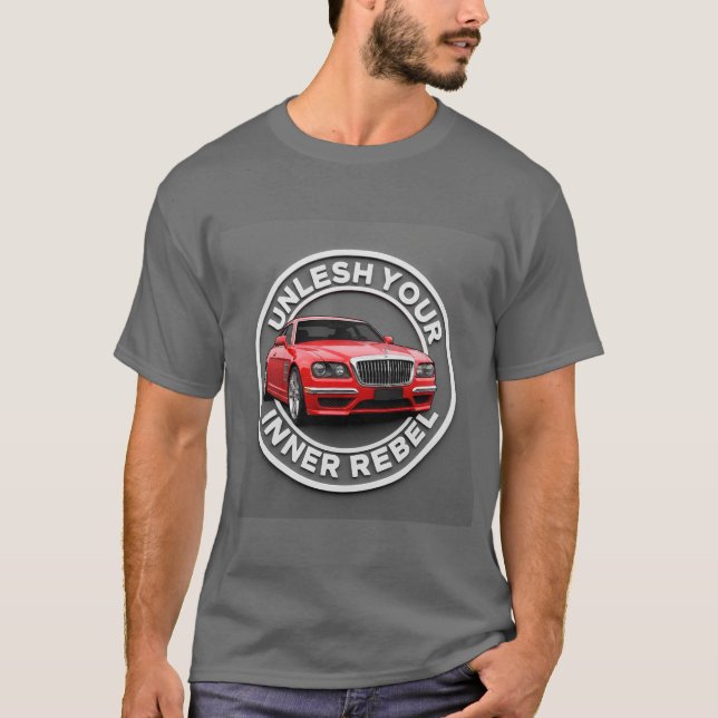 Röd Vintagebil T Shirt (Framsida)