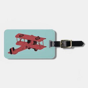 röd vintagebiplane bagagebricka