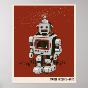 Röd vintagerobot 2 poster