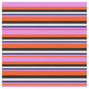 Röd, Violet, Midnight Blue, White & Black Rand Tyg