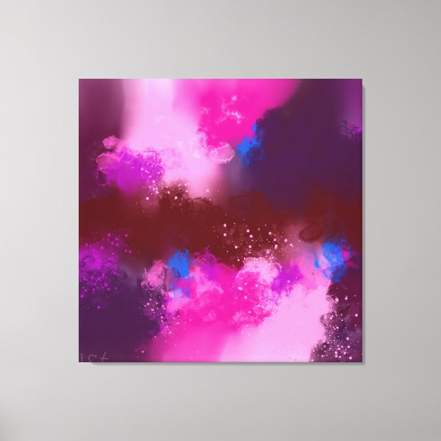 Röd violett Lila Blue Abstrakt Contemporary Canvastryck (Framsida)