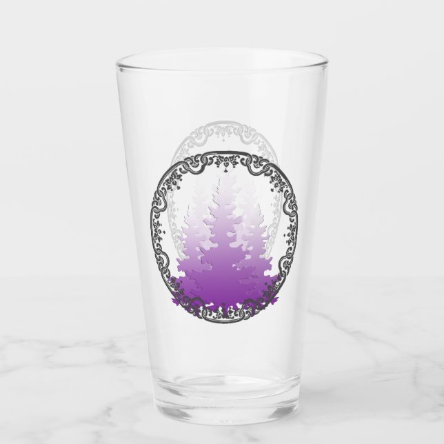 Röd-Violetta Ständigt Gröna Julgranar Glaskopp (Framsida)