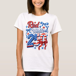 Röd Vit & 250 Amerikansk Självständighet Patriotis T Shirt